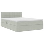 vidaXL Lit de rangement LED avec matelas Gris clair 140 x 190 cm