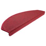 vidaXL Tapis d'escalier 15 pièces 65 x 24 x 4 cm Rouge Demi-rond Grand