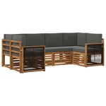 vidaXL Ensemble de canapés d'extérieur 5 pc Naturel et Anthracite