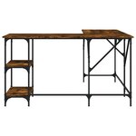 vidaXL Bureau chêne fumé 139x139x75 cm bois d'ingénierie