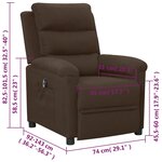 vidaXL Fauteuil inclinable électrique Marron foncé Tissu