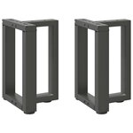 vidaXL Pieds de table basse en T  2 pièces  anthracite  28 x 25 x (42-43) cm  acier