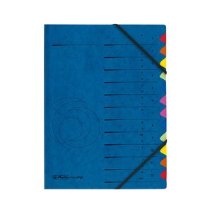 Trieur Easy Orga Cartonné A4 12 compartiments Bleu HERLITZ