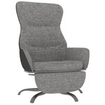 vidaXL Chaise de relaxation avec repose-pieds Gris clair Tissu