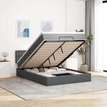 vidaXL Lit ottoman avec matelas gris foncé 140x200 cm tissu