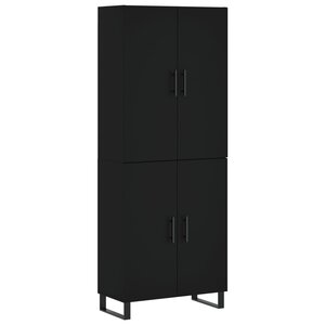 vidaXL Buffet haut Noir 69 5x34x180 cm Bois d'ingénierie