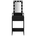 vidaXL Table de Toilette Noir 50 x 41 x 140 cm Bois d'ingénierie