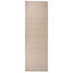 vidaXL Tapis à tissage plat d'extérieur 80x250 cm Rayures brunes