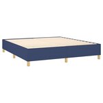 vidaXL Sommier à lattes de lit avec matelas Bleu 200x200 cm Tissu
