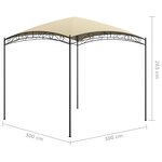 vidaXL Belvédère 3x3x2 65 m Crème 180 g/m²