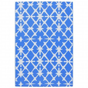 vidaXL Tapis d'extérieur bleu et blanc 140x200 cm PP
