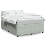 vidaXL Sommier à lattes de lit et matelas Gris clair 160x200cm Velours