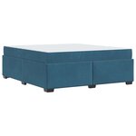 vidaXL Cadre de lit avec matelas Bleu foncé 180 x 200 cm tissu