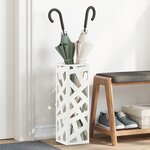 vidaXL Porte-parapluie Blanc Métal Standard