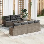 vidaXL Ensemble de canapé de jardin Manuel 8 Pièces Gris 55 x 55 x 37 cm