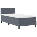 Lit à ressorts avec matelas et LED vidaXL gris foncé 100x200 cm en velours