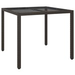 vidaXL Table de jardin pour repas Marron 90 x 90 x 75 cm Poly rotin