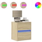 vidaXL Meubles TV muraux lumières LED 2 Pièces chêne sonoma 41x31x45 cm