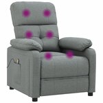 vidaXL Fauteuil de massage Gris foncé Tissu