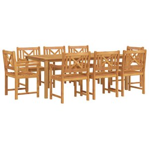 vidaXL Ensemble de salle à manger pour jardin 9 Pièces Marron