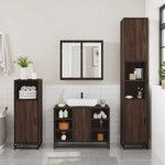 vidaXL Armoire lavabo de salle de bain chêne marron bois d'ingénierie