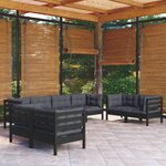 vidaXL Salon de jardin 8 Pièces avec coussins bois de pin massif