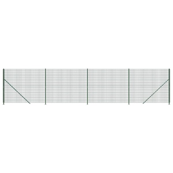 vidaXL Clôture en treillis métallique avec bride vert 2x10 m