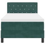 lit box spring vidaXL avec matelas et LED vert foncé 90x190 cm velours