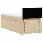 vidaXL Sommier à lattes de lit avec matelas Crème 80x200 cm Tissu