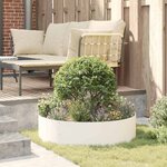 vidaXL Anneau de jardinière Blanc 80 x 80 x 20 cm Acier laminé à froid