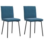 vidaXL Chaises à manger lot de 2 Bleu Velours