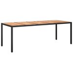 vidaXL Table de jardin pour repas Noir 250 x 100 x 75 cm Poly rotin