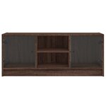 vidaXL Meuble TV avec portes en verre chêne marron 102x37x42 cm