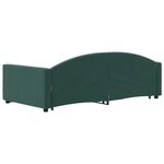 vidaXL Lit de jour et gigogne et tiroirs vert foncé 100x200 cm velours