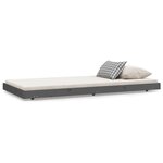 vidaXL Cadre de lit Gris 75x190 cm Bois de pin massif