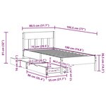 vidaXL Cadre de lit sans matelas cire marron 75x190 cm bois pin massif