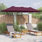 vidaXL Parasol de jardin Rouge bordeaux 380 x 196 x 235 cm
