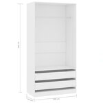 vidaXL Garde-robe Blanc 100x50x200 cm Bois d'ingénierie