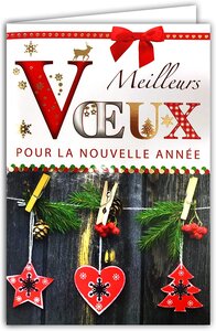 Lot 10 cartes identiques bonne année meilleurs vœux avec 10 enveloppes blanches