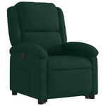 vidaXL Fauteuil inclinable Vert foncé Velours