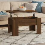 vidaXL Table basse Chêne marron 79x49x41 cm Bois d'ingénierie