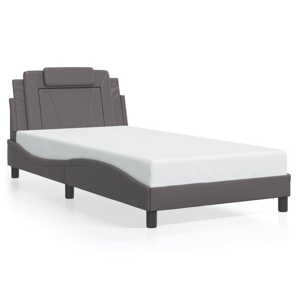 vidaXL Cadre de lit Viana sans matelas gris 100x200 cm similicuir