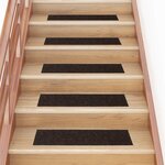 vidaXL Tapis d'escalier autocollants Rectangulaire 15 Pièces 76x20 cm