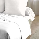 Drap plat microfibre 82 g - 180 x 290 cm - 1 personne - Blanc