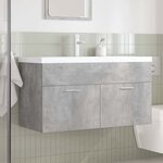 vidaXL Armoire lavabo de salle de bain avec bassin intégré et robinet