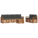 vidaXL Ensemble de canapés d'extérieur 7 pc Naturel et Anthracite