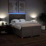 vidaXL Sommier à lattes de lit avec matelas Taupe 140x190 cm Tissu