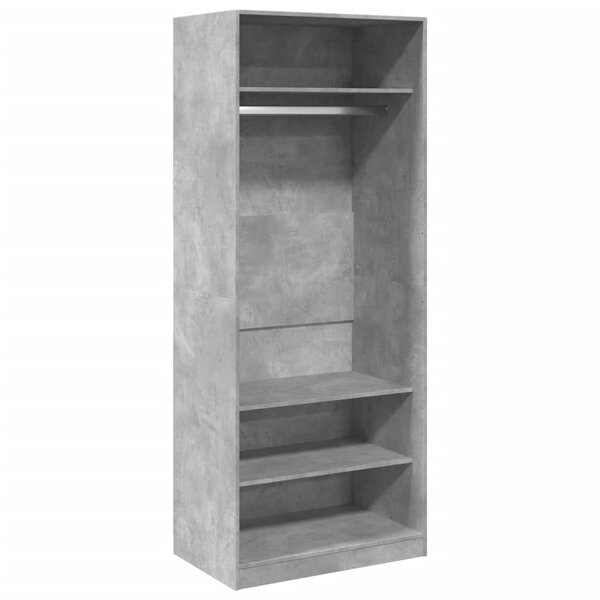 vidaXL Garde-robe gris béton 80x50x200 cm bois d'ingénierie