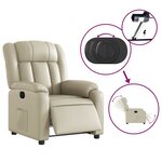 vidaXL Fauteuil inclinable électrique Crème Similicuir