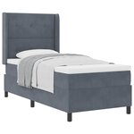 vidaXL Lit à ressorts avec matelas Gris foncé 100 x 200 cm Velours